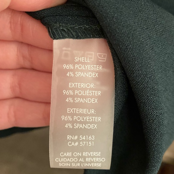 NEW Calvin Klein Fall Green Ruffle Short Sleeve Pencil Sheath Formal Dress 10 - Picture 14 of 17